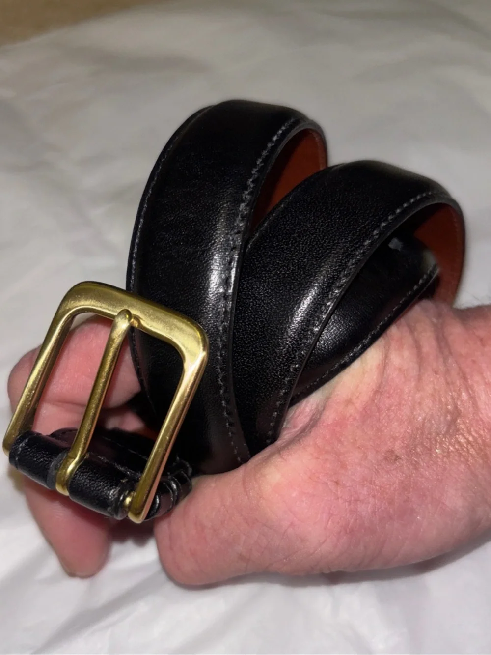 Vintage Coach Black Leather Men’s Belt Strap Size 32 Brass Buckle